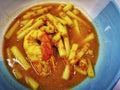 ÃâÃÂ Lotus stem in yellow curry spicy soup with river& x27;s shrimp